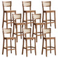 Contemporary Bar-stool Wooden Counter Bar Stool with Wood Legs for Kitchen Walnut 8 Piece Set Clearhalo 'Bar Furniture' 'Bar Stools' 'bar_stools' 'furn' 'furn_bar_stools' 'Furniture' 'furniture_bar_stools' 'Kitchen & Dining Furniture' 5003033