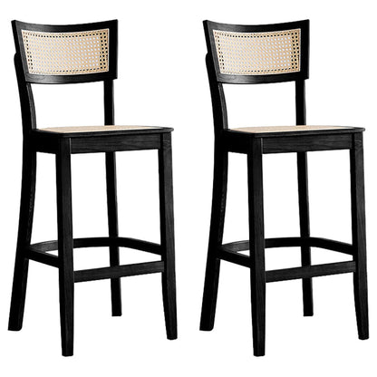 Contemporary Bar-stool Wooden Counter Bar Stool with Wood Legs for Kitchen Black 2 Piece Set Clearhalo 'Bar Furniture' 'Bar Stools' 'bar_stools' 'furn' 'furn_bar_stools' 'Furniture' 'furniture_bar_stools' 'Kitchen & Dining Furniture' 5003035