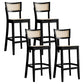 Contemporary Bar-stool Wooden Counter Bar Stool with Wood Legs for Kitchen Black 4 Piece Set Clearhalo 'Bar Furniture' 'Bar Stools' 'bar_stools' 'furn' 'furn_bar_stools' 'Furniture' 'furniture_bar_stools' 'Kitchen & Dining Furniture' 5003037