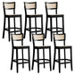Contemporary Bar-stool Wooden Counter Bar Stool with Wood Legs for Kitchen Black 6 Piece Set Clearhalo 'Bar Furniture' 'Bar Stools' 'bar_stools' 'furn' 'furn_bar_stools' 'Furniture' 'furniture_bar_stools' 'Kitchen & Dining Furniture' 5003039