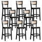 Contemporary Bar-stool Wooden Counter Bar Stool with Wood Legs for Kitchen Black 8 Piece Set Clearhalo 'Bar Furniture' 'Bar Stools' 'bar_stools' 'furn' 'furn_bar_stools' 'Furniture' 'furniture_bar_stools' 'Kitchen & Dining Furniture' 5003041