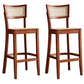 Contemporary Bar-stool Wooden Counter Bar Stool with Wood Legs for Kitchen Red Brown 2 Piece Set Clearhalo 'Bar Furniture' 'Bar Stools' 'bar_stools' 'furn' 'furn_bar_stools' 'Furniture' 'furniture_bar_stools' 'Kitchen & Dining Furniture' 5003044