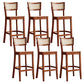 Contemporary Bar-stool Wooden Counter Bar Stool with Wood Legs for Kitchen Red Brown 6 Piece Set Clearhalo 'Bar Furniture' 'Bar Stools' 'bar_stools' 'furn' 'furn_bar_stools' 'Furniture' 'furniture_bar_stools' 'Kitchen & Dining Furniture' 5003047