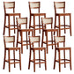 Contemporary Bar-stool Wooden Counter Bar Stool with Wood Legs for Kitchen Red Brown 8 Piece Set Clearhalo 'Bar Furniture' 'Bar Stools' 'bar_stools' 'furn' 'furn_bar_stools' 'Furniture' 'furniture_bar_stools' 'Kitchen & Dining Furniture' 5003048