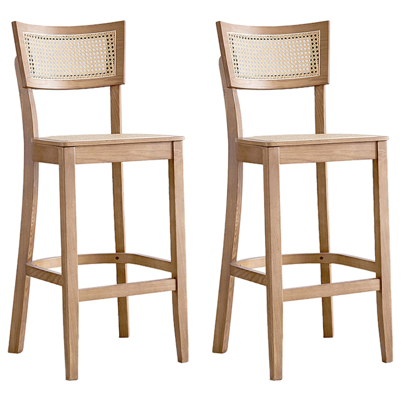 Contemporary Bar-stool Wooden Counter Bar Stool with Wood Legs for Kitchen Wood 2 Piece Set Clearhalo 'Bar Furniture' 'Bar Stools' 'bar_stools' 'furn' 'furn_bar_stools' 'Furniture' 'furniture_bar_stools' 'Kitchen & Dining Furniture' 5003049