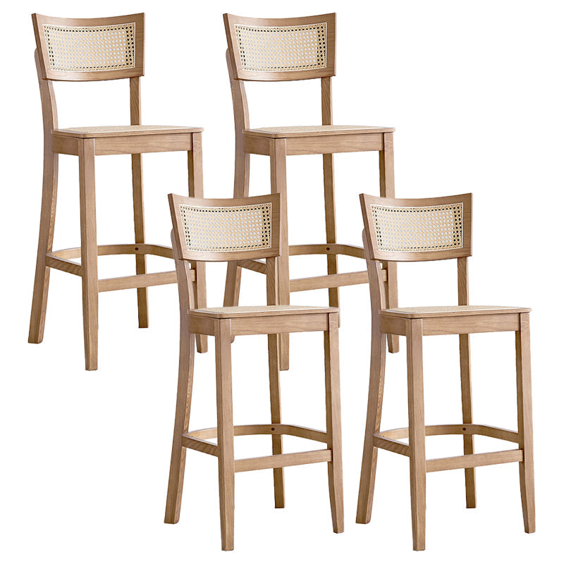 Contemporary Bar-stool Wooden Counter Bar Stool with Wood Legs for Kitchen Wood 4 Piece Set Clearhalo 'Bar Furniture' 'Bar Stools' 'bar_stools' 'furn' 'furn_bar_stools' 'Furniture' 'furniture_bar_stools' 'Kitchen & Dining Furniture' 5003050