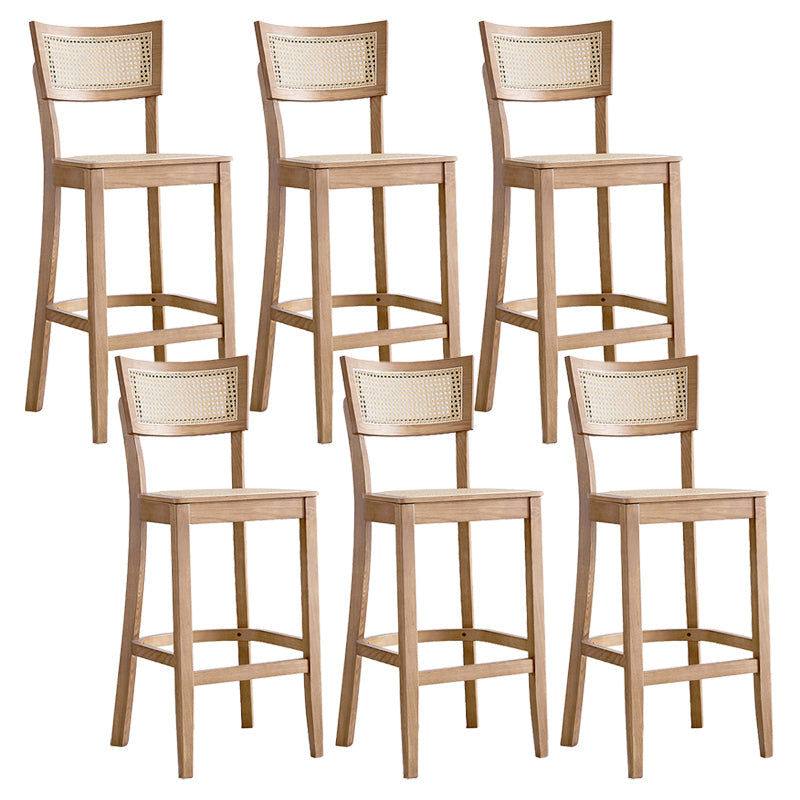 Contemporary Bar-stool Wooden Counter Bar Stool with Wood Legs for Kitchen Wood 6 Piece Set Clearhalo 'Bar Furniture' 'Bar Stools' 'bar_stools' 'furn' 'furn_bar_stools' 'Furniture' 'furniture_bar_stools' 'Kitchen & Dining Furniture' 5003051