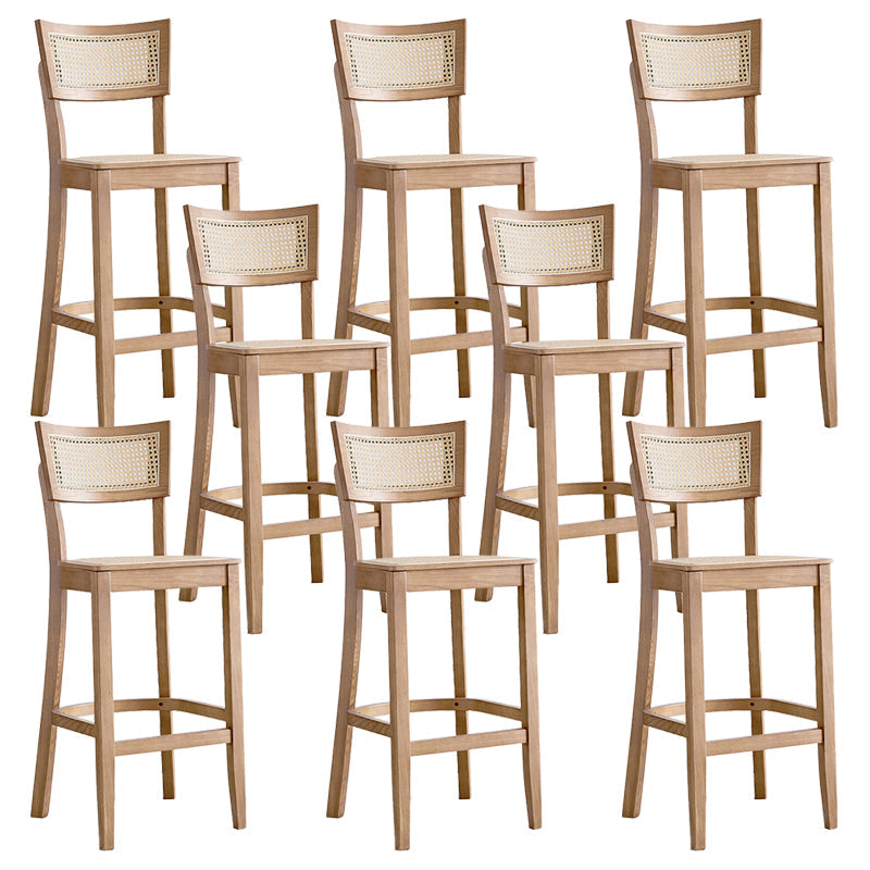 Contemporary Bar-stool Wooden Counter Bar Stool with Wood Legs for Kitchen Wood 8 Piece Set Clearhalo 'Bar Furniture' 'Bar Stools' 'bar_stools' 'furn' 'furn_bar_stools' 'Furniture' 'furniture_bar_stools' 'Kitchen & Dining Furniture' 5003052