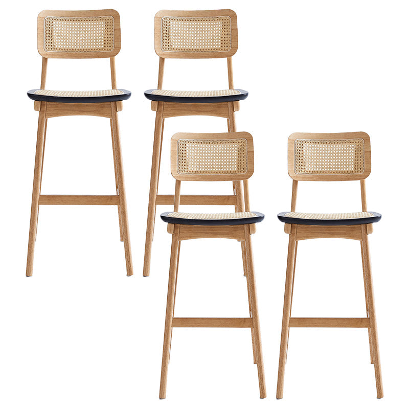 Contemporary Style Bar-stool Wooden Counter Bar Stool for Home Wood 4 Piece Set Clearhalo 'Bar Furniture' 'Bar Stools' 'bar_stools' 'furn' 'furn_bar_stools' 'Furniture' 'furniture_bar_stools' 'Kitchen & Dining Furniture' 5003057