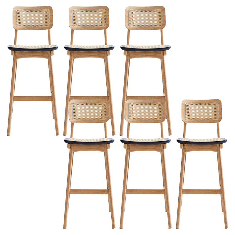 Contemporary Style Bar-stool Wooden Counter Bar Stool for Home Wood 6 Piece Set Clearhalo 'Bar Furniture' 'Bar Stools' 'bar_stools' 'furn' 'furn_bar_stools' 'Furniture' 'furniture_bar_stools' 'Kitchen & Dining Furniture' 5003059
