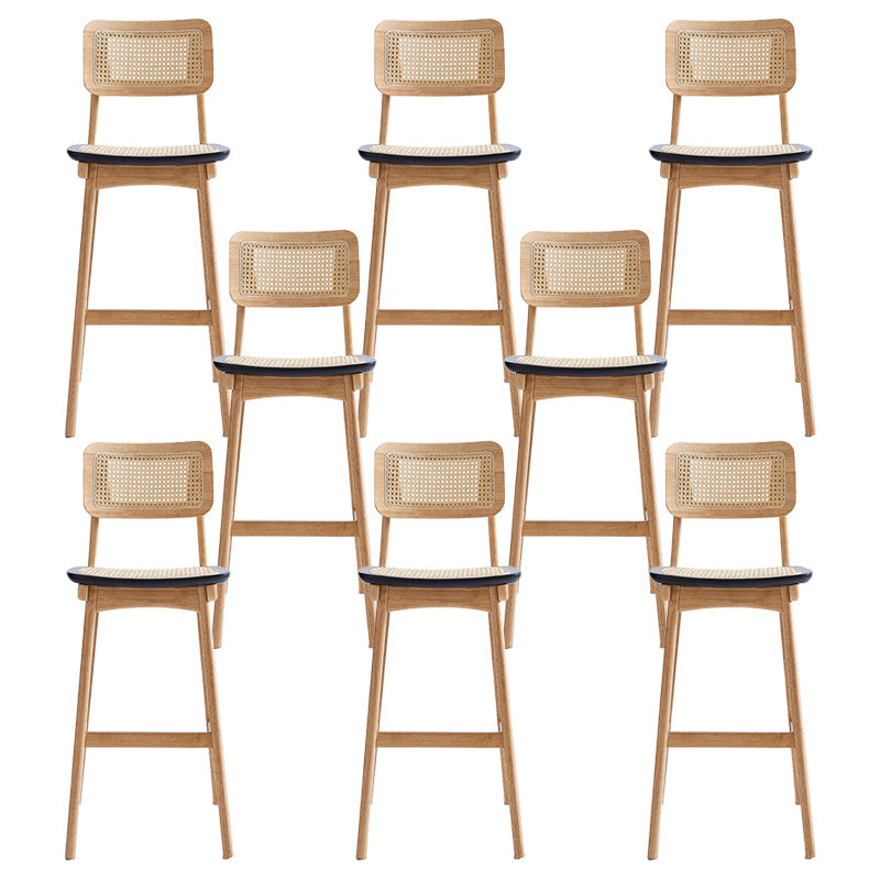 Contemporary Style Bar-stool Wooden Counter Bar Stool for Home Wood 8 Piece Set Clearhalo 'Bar Furniture' 'Bar Stools' 'bar_stools' 'furn' 'furn_bar_stools' 'Furniture' 'furniture_bar_stools' 'Kitchen & Dining Furniture' 5003061