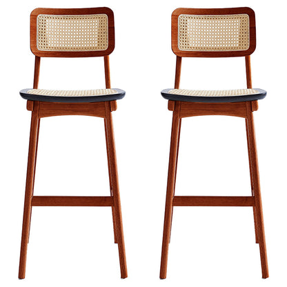 Contemporary Style Bar-stool Wooden Counter Bar Stool for Home Red Brown 2 Piece Set Clearhalo 'Bar Furniture' 'Bar Stools' 'bar_stools' 'furn' 'furn_bar_stools' 'Furniture' 'furniture_bar_stools' 'Kitchen & Dining Furniture' 5003063