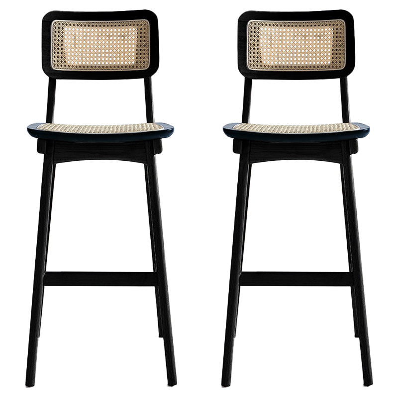Contemporary Style Bar-stool Wooden Counter Bar Stool for Home Black 2 Piece Set Clearhalo 'Bar Furniture' 'Bar Stools' 'bar_stools' 'furn' 'furn_bar_stools' 'Furniture' 'furniture_bar_stools' 'Kitchen & Dining Furniture' 5003069