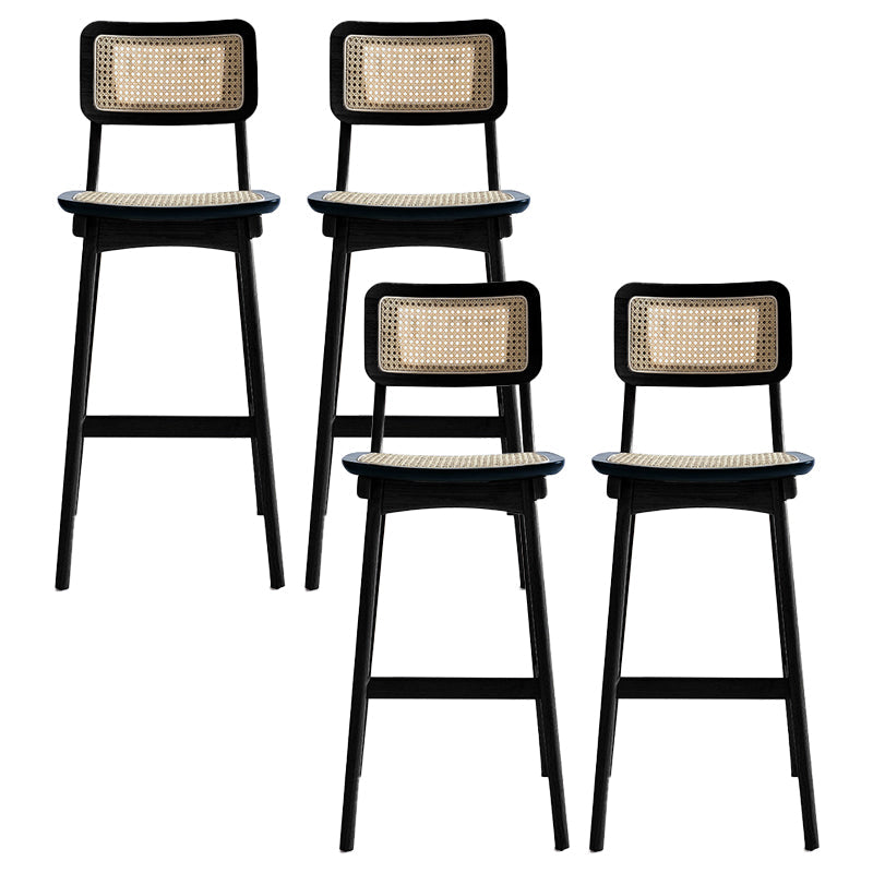 Contemporary Style Bar-stool Wooden Counter Bar Stool for Home Black 4 Piece Set Clearhalo 'Bar Furniture' 'Bar Stools' 'bar_stools' 'furn' 'furn_bar_stools' 'Furniture' 'furniture_bar_stools' 'Kitchen & Dining Furniture' 5003070