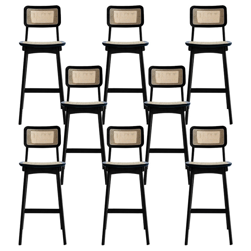Contemporary Style Bar-stool Wooden Counter Bar Stool for Home Black 8 Piece Set Clearhalo 'Bar Furniture' 'Bar Stools' 'bar_stools' 'furn' 'furn_bar_stools' 'Furniture' 'furniture_bar_stools' 'Kitchen & Dining Furniture' 5003072