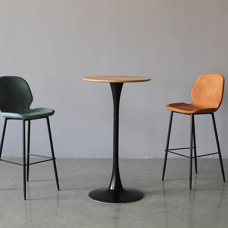 Industrial Style Bar-stool PU Leather Counter Bar Stool with Metal Legs for Kitchen Clearhalo 'Bar Furniture' 'Bar Stools' 'bar_stools' 'furn' 'furn_bar_stools' 'Furniture' 'furniture_bar_stools' 'Kitchen & Dining Furniture' 5003076