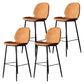 Industrial Style Bar-stool PU Leather Counter Bar Stool with Metal Legs for Kitchen Orange 4 Piece Set Clearhalo 'Bar Furniture' 'Bar Stools' 'bar_stools' 'furn' 'furn_bar_stools' 'Furniture' 'furniture_bar_stools' 'Kitchen & Dining Furniture' 5003077