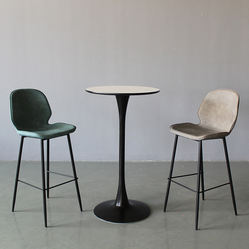 Industrial Style Bar-stool PU Leather Counter Bar Stool with Metal Legs for Kitchen Clearhalo 'Bar Furniture' 'Bar Stools' 'bar_stools' 'furn' 'furn_bar_stools' 'Furniture' 'furniture_bar_stools' 'Kitchen & Dining Furniture' 5003078