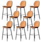 Industrial Style Bar-stool PU Leather Counter Bar Stool with Metal Legs for Kitchen Orange 8 Piece Set Clearhalo 'Bar Furniture' 'Bar Stools' 'bar_stools' 'furn' 'furn_bar_stools' 'Furniture' 'furniture_bar_stools' 'Kitchen & Dining Furniture' 5003081