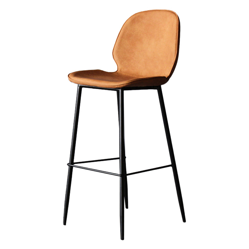 Industrial Style Bar-stool PU Leather Counter Bar Stool with Metal Legs for Kitchen Clearhalo 'Bar Furniture' 'Bar Stools' 'bar_stools' 'furn' 'furn_bar_stools' 'Furniture' 'furniture_bar_stools' 'Kitchen & Dining Furniture' 5003083