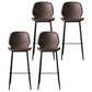 Industrial Style Bar-stool PU Leather Counter Bar Stool with Metal Legs for Kitchen Brown 4 Piece Set Clearhalo 'Bar Furniture' 'Bar Stools' 'bar_stools' 'furn' 'furn_bar_stools' 'Furniture' 'furniture_bar_stools' 'Kitchen & Dining Furniture' 5003090