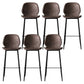 Industrial Style Bar-stool PU Leather Counter Bar Stool with Metal Legs for Kitchen Brown 6 Piece Set Clearhalo 'Bar Furniture' 'Bar Stools' 'bar_stools' 'furn' 'furn_bar_stools' 'Furniture' 'furniture_bar_stools' 'Kitchen & Dining Furniture' 5003091