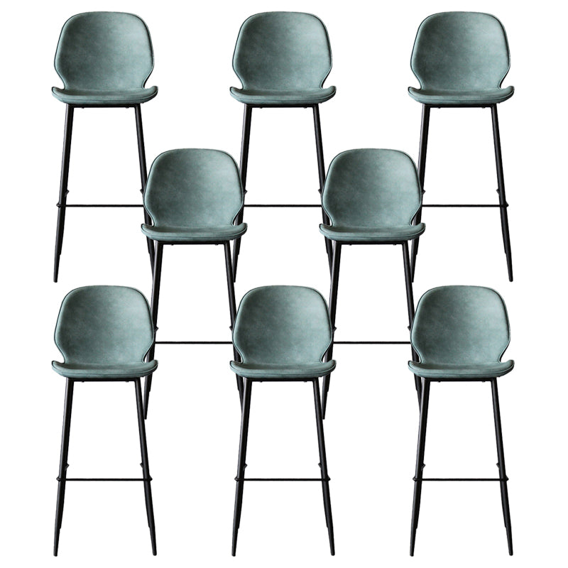 Industrial Style Bar-stool PU Leather Counter Bar Stool with Metal Legs for Kitchen Blue 8 Piece Set Clearhalo 'Bar Furniture' 'Bar Stools' 'bar_stools' 'furn' 'furn_bar_stools' 'Furniture' 'furniture_bar_stools' 'Kitchen & Dining Furniture' 5003096