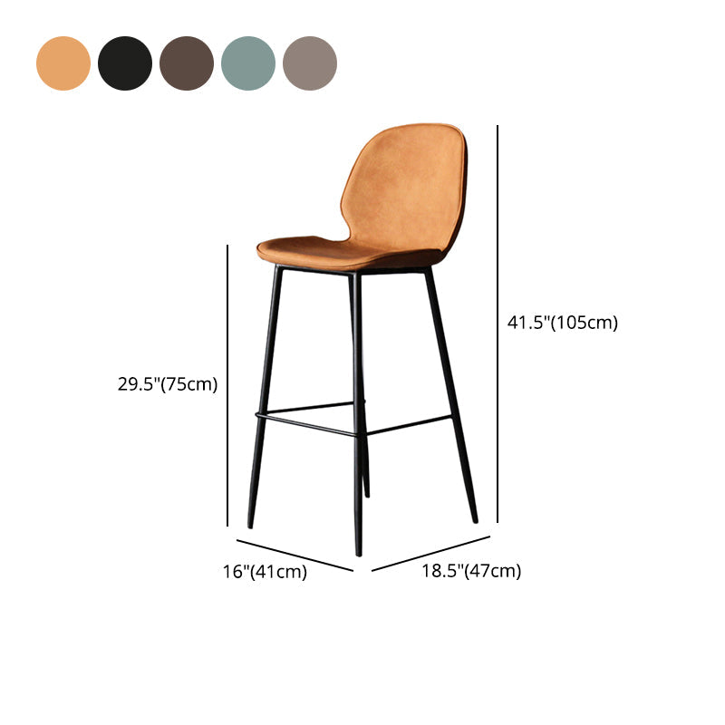 Industrial Style Bar-stool PU Leather Counter Bar Stool with Metal Legs for Kitchen Clearhalo 'Bar Furniture' 'Bar Stools' 'bar_stools' 'furn' 'furn_bar_stools' 'Furniture' 'furniture_bar_stools' 'Kitchen & Dining Furniture' 5003101