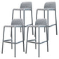 Contemporary Bar-stool Plastic Counter Bar Stool with Plastic Legs for Home Grey 4 Piece Set Clearhalo 'Bar Furniture' 'Bar Stools' 'bar_stools' 'furn' 'furn_bar_stools' 'Furniture' 'furniture_bar_stools' 'Kitchen & Dining Furniture' 5003104
