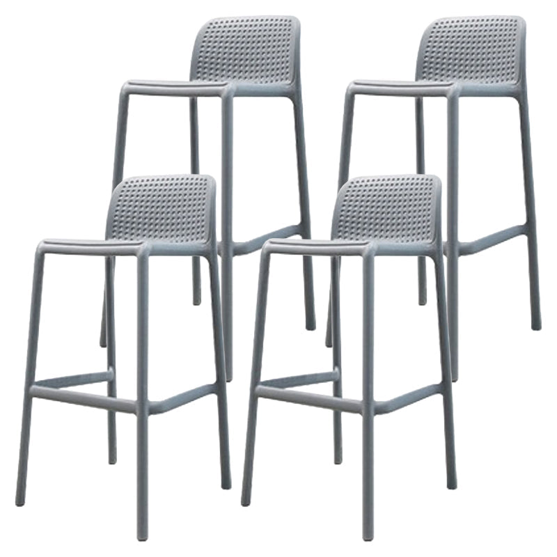 Contemporary Bar-stool Plastic Counter Bar Stool with Plastic Legs for Home Grey 4 Piece Set Clearhalo 'Bar Furniture' 'Bar Stools' 'bar_stools' 'furn' 'furn_bar_stools' 'Furniture' 'furniture_bar_stools' 'Kitchen & Dining Furniture' 5003104