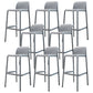 Contemporary Bar-stool Plastic Counter Bar Stool with Plastic Legs for Home Grey 8 Piece Set Clearhalo 'Bar Furniture' 'Bar Stools' 'bar_stools' 'furn' 'furn_bar_stools' 'Furniture' 'furniture_bar_stools' 'Kitchen & Dining Furniture' 5003106