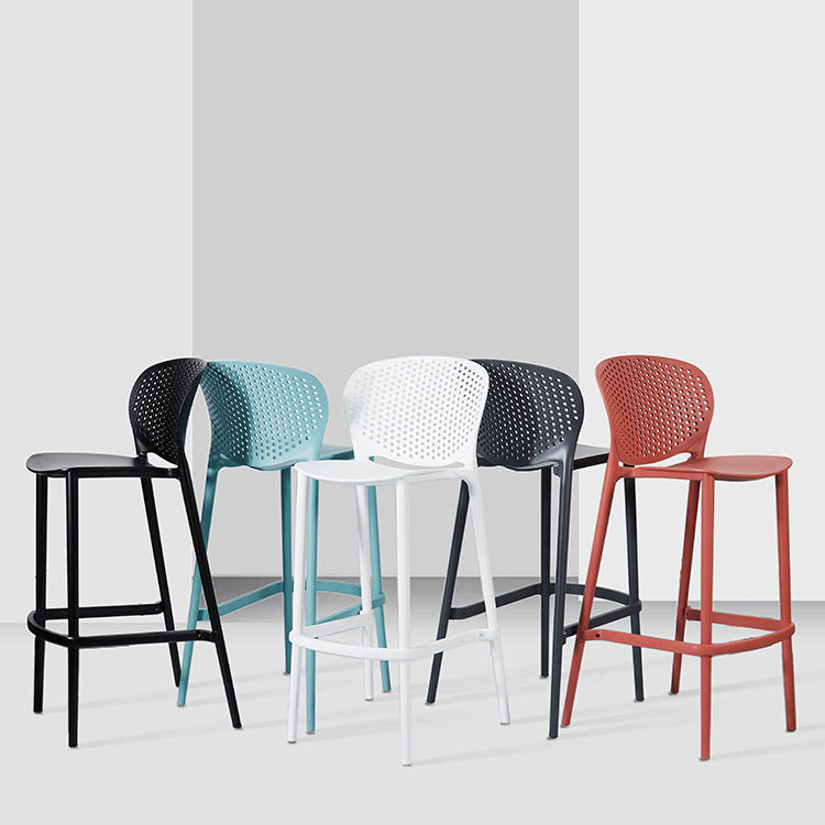 Contemporary Bar-stool Plastic Counter Bar Stool with Plastic Legs for Home Clearhalo 'Bar Furniture' 'Bar Stools' 'bar_stools' 'furn' 'furn_bar_stools' 'Furniture' 'furniture_bar_stools' 'Kitchen & Dining Furniture' 5003107