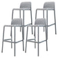 Contemporary Bar-stool Plastic Counter Bar Stool with Plastic Legs for Home Light Gray 4 Piece Set Clearhalo 'Bar Furniture' 'Bar Stools' 'bar_stools' 'furn' 'furn_bar_stools' 'Furniture' 'furniture_bar_stools' 'Kitchen & Dining Furniture' 5003108