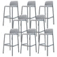 Contemporary Bar-stool Plastic Counter Bar Stool with Plastic Legs for Home Light Gray 8 Piece Set Clearhalo 'Bar Furniture' 'Bar Stools' 'bar_stools' 'furn' 'furn_bar_stools' 'Furniture' 'furniture_bar_stools' 'Kitchen & Dining Furniture' 5003109