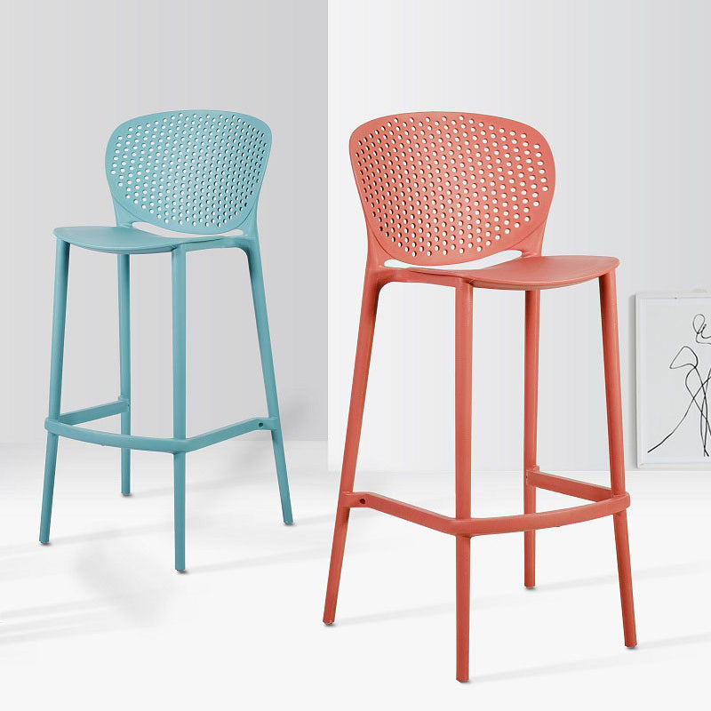 Contemporary Bar-stool Plastic Counter Bar Stool with Plastic Legs for Home Clearhalo 'Bar Furniture' 'Bar Stools' 'bar_stools' 'furn' 'furn_bar_stools' 'Furniture' 'furniture_bar_stools' 'Kitchen & Dining Furniture' 5003110
