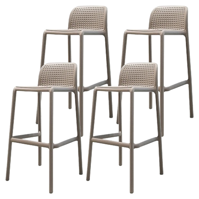 Contemporary Bar-stool Plastic Counter Bar Stool with Plastic Legs for Home 4 Piece Set Clearhalo 'Bar Furniture' 'Bar Stools' 'bar_stools' 'furn' 'furn_bar_stools' 'Furniture' 'furniture_bar_stools' 'Kitchen & Dining Furniture' 5003116