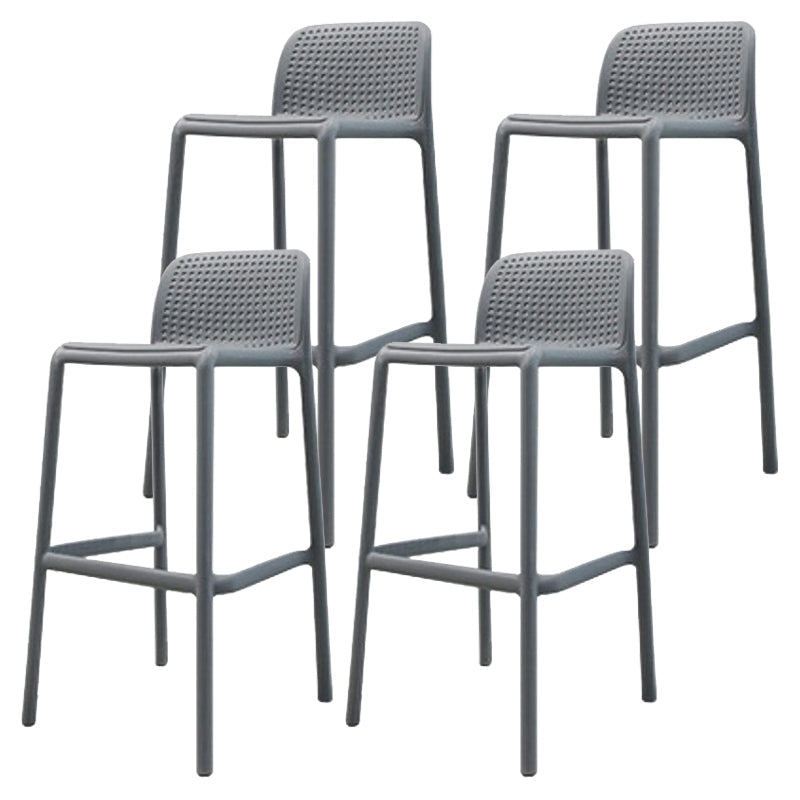 Contemporary Bar-stool Plastic Counter Bar Stool with Plastic Legs for Home 4 Piece Set Clearhalo 'Bar Furniture' 'Bar Stools' 'bar_stools' 'furn' 'furn_bar_stools' 'Furniture' 'furniture_bar_stools' 'Kitchen & Dining Furniture' 5003119