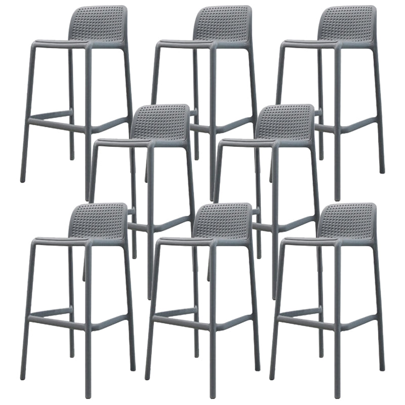 Contemporary Bar-stool Plastic Counter Bar Stool with Plastic Legs for Home 8 Piece Set Clearhalo 'Bar Furniture' 'Bar Stools' 'bar_stools' 'furn' 'furn_bar_stools' 'Furniture' 'furniture_bar_stools' 'Kitchen & Dining Furniture' 5003121