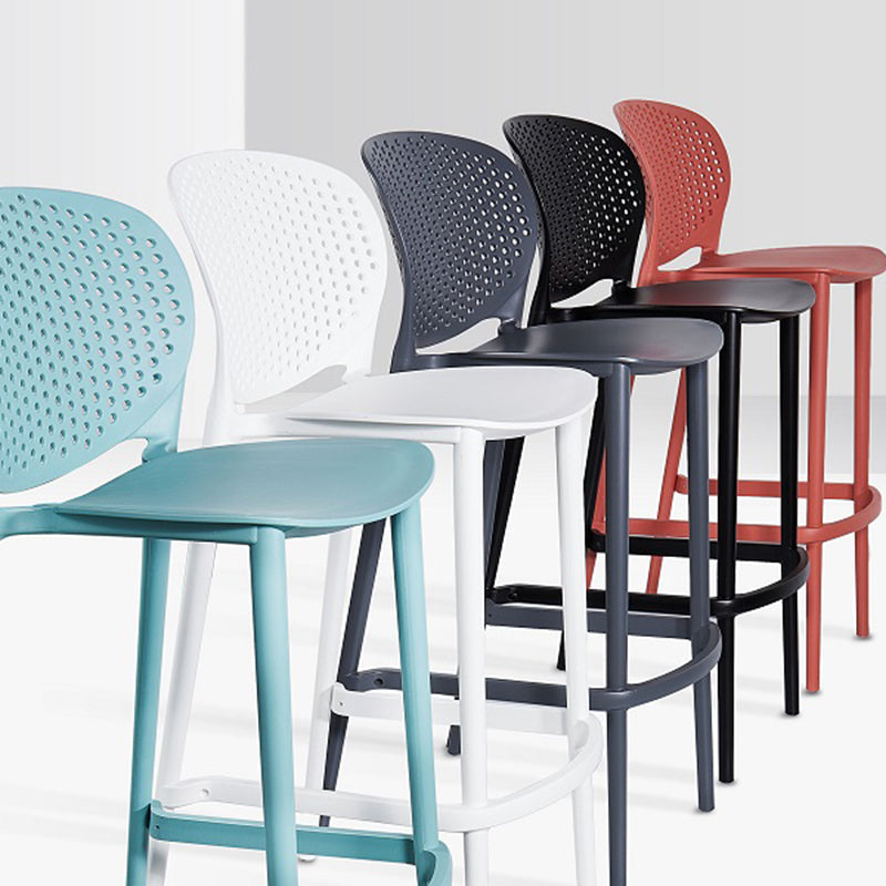 Contemporary Bar-stool Plastic Counter Bar Stool with Plastic Legs for Home Clearhalo 'Bar Furniture' 'Bar Stools' 'bar_stools' 'furn' 'furn_bar_stools' 'Furniture' 'furniture_bar_stools' 'Kitchen & Dining Furniture' 5003122