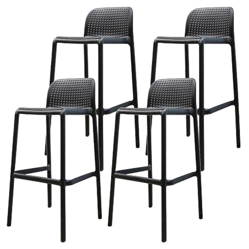 Contemporary Bar-stool Plastic Counter Bar Stool with Plastic Legs for Home 4 Piece Set Clearhalo 'Bar Furniture' 'Bar Stools' 'bar_stools' 'furn' 'furn_bar_stools' 'Furniture' 'furniture_bar_stools' 'Kitchen & Dining Furniture' 5003124