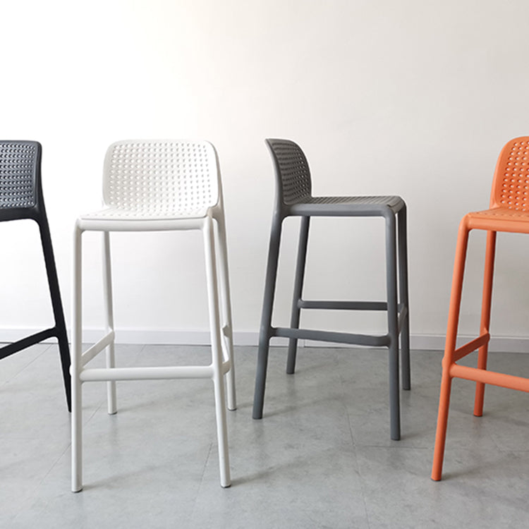 Contemporary Bar-stool Plastic Counter Bar Stool with Plastic Legs for Home Clearhalo 'Bar Furniture' 'Bar Stools' 'bar_stools' 'furn' 'furn_bar_stools' 'Furniture' 'furniture_bar_stools' 'Kitchen & Dining Furniture' 5003125