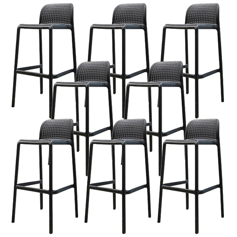 Contemporary Bar-stool Plastic Counter Bar Stool with Plastic Legs for Home 8 Piece Set Clearhalo 'Bar Furniture' 'Bar Stools' 'bar_stools' 'furn' 'furn_bar_stools' 'Furniture' 'furniture_bar_stools' 'Kitchen & Dining Furniture' 5003126