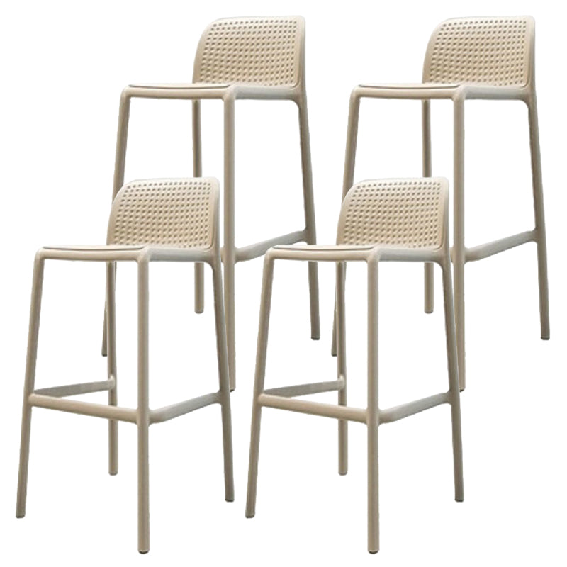 Contemporary Bar-stool Plastic Counter Bar Stool with Plastic Legs for Home 4 Piece Set Clearhalo 'Bar Furniture' 'Bar Stools' 'bar_stools' 'furn' 'furn_bar_stools' 'Furniture' 'furniture_bar_stools' 'Kitchen & Dining Furniture' 5003127