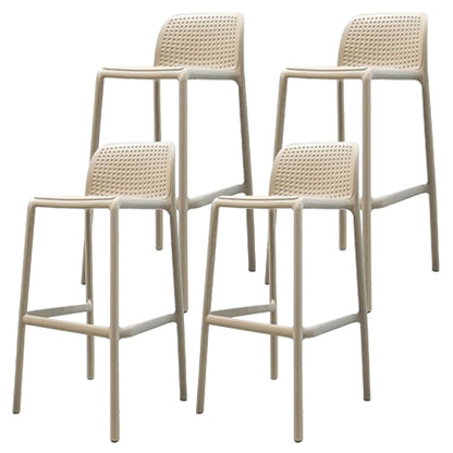 Contemporary Bar-stool Plastic Counter Bar Stool with Plastic Legs for Home 4 Piece Set Clearhalo 'Bar Furniture' 'Bar Stools' 'bar_stools' 'furn' 'furn_bar_stools' 'Furniture' 'furniture_bar_stools' 'Kitchen & Dining Furniture' 5003127