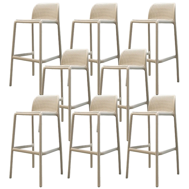 Contemporary Bar-stool Plastic Counter Bar Stool with Plastic Legs for Home 8 Piece Set Clearhalo 'Bar Furniture' 'Bar Stools' 'bar_stools' 'furn' 'furn_bar_stools' 'Furniture' 'furniture_bar_stools' 'Kitchen & Dining Furniture' 5003128