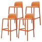 Contemporary Bar-stool Plastic Counter Bar Stool with Plastic Legs for Home Orange 4 Piece Set Clearhalo 'Bar Furniture' 'Bar Stools' 'bar_stools' 'furn' 'furn_bar_stools' 'Furniture' 'furniture_bar_stools' 'Kitchen & Dining Furniture' 5003129