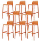 Contemporary Bar-stool Plastic Counter Bar Stool with Plastic Legs for Home Orange 8 Piece Set Clearhalo 'Bar Furniture' 'Bar Stools' 'bar_stools' 'furn' 'furn_bar_stools' 'Furniture' 'furniture_bar_stools' 'Kitchen & Dining Furniture' 5003130