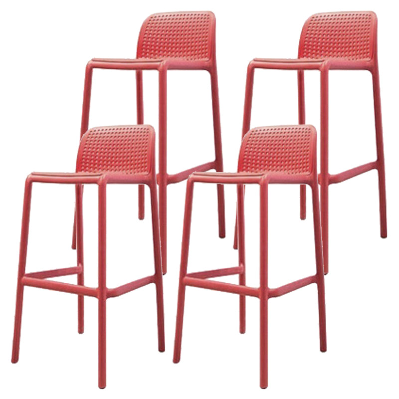 Contemporary Bar-stool Plastic Counter Bar Stool with Plastic Legs for Home 4 Piece Set Clearhalo 'Bar Furniture' 'Bar Stools' 'bar_stools' 'furn' 'furn_bar_stools' 'Furniture' 'furniture_bar_stools' 'Kitchen & Dining Furniture' 5003131