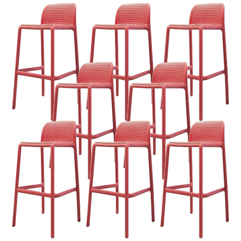 Contemporary Bar-stool Plastic Counter Bar Stool with Plastic Legs for Home 8 Piece Set Clearhalo 'Bar Furniture' 'Bar Stools' 'bar_stools' 'furn' 'furn_bar_stools' 'Furniture' 'furniture_bar_stools' 'Kitchen & Dining Furniture' 5003132