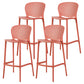 Contemporary Bar-stool Plastic Counter Bar Stool with Plastic Legs for Home Coral 4 Piece Set Clearhalo 'Bar Furniture' 'Bar Stools' 'bar_stools' 'furn' 'furn_bar_stools' 'Furniture' 'furniture_bar_stools' 'Kitchen & Dining Furniture' 5003133